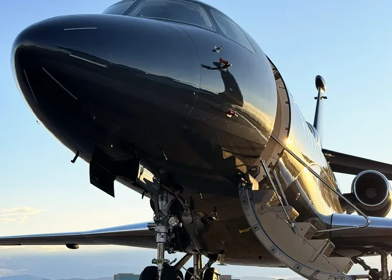 Corporate aircraft on the ramp