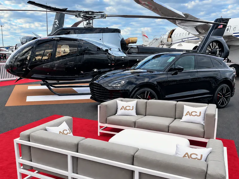 Aircraft on a static display line at an aviation event